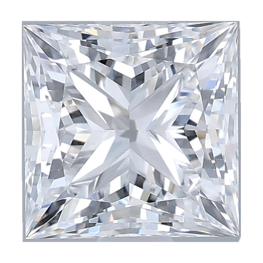 1.10 ct princess lab-grown diamond, D color, VS1 clarity, IGI certified, still from its 360° video