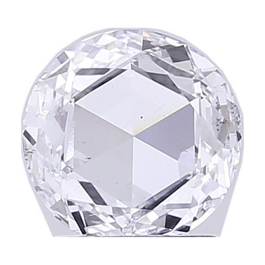 1.10 ct round rose cut lab-grown diamond, D color, VS2 clarity, IGI certified, still from its 360° video