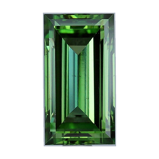 1.13 ct baguette lab-grown diamond, fancy vivid green, VS2 clarity, IGI certified, still from its 360° video