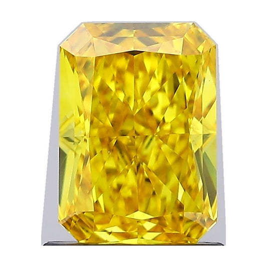 1.19 ct radiant lab-grown diamond, fancy vivid yellow, VS1 clarity, IGI certified, still from its 360° video