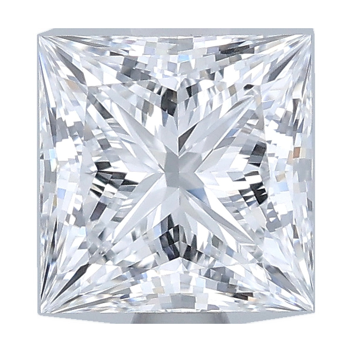1.21 ct princess lab-grown diamond, D color, VVS2 clarity, GIA certified, still from its 360° video