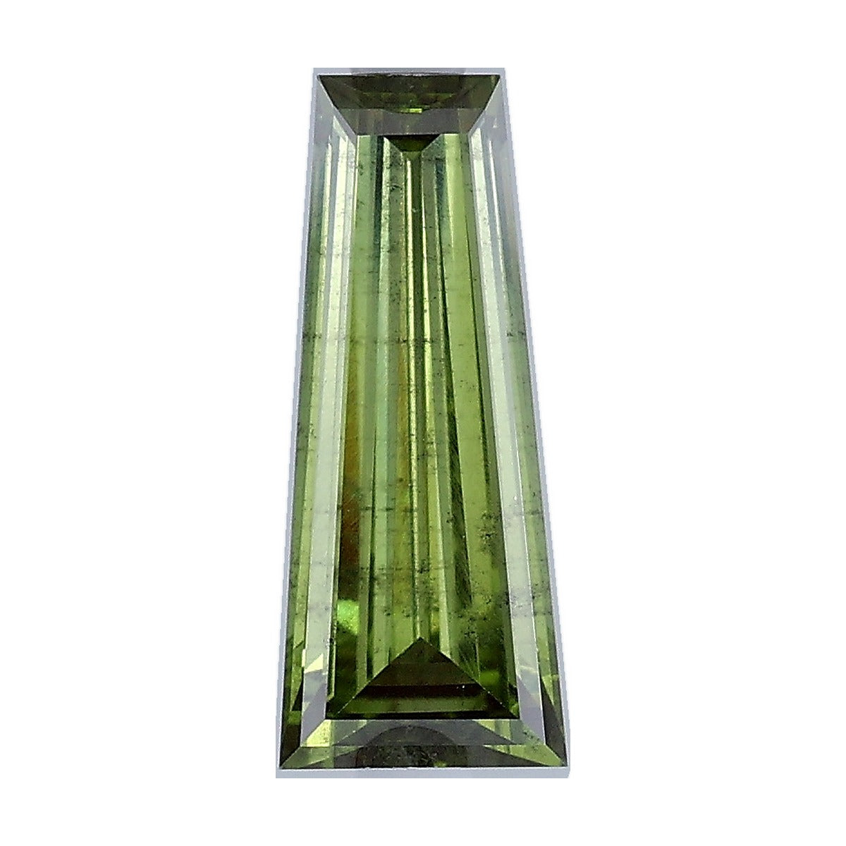 1.22 ct tapered baguette lab-grown diamond, fancy vivid green, SI1 clarity, IGI certified, still from its 360° video