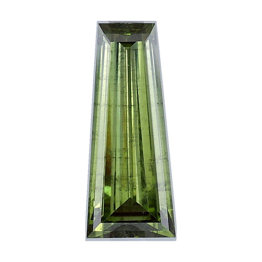 1.22 ct tapered baguette lab-grown diamond, fancy vivid green, SI1 clarity, IGI certified, still from its 360° video
