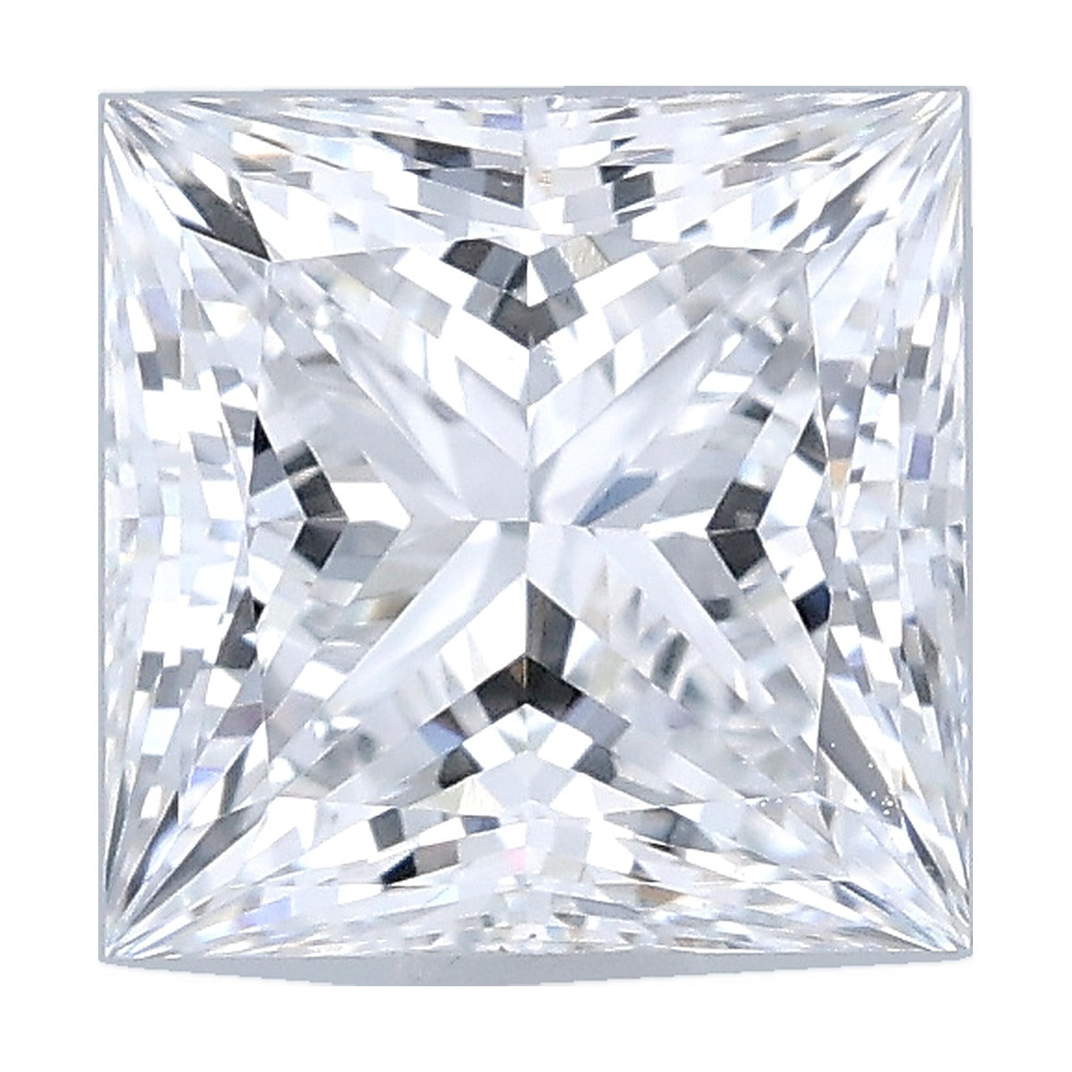 1.22 ct princess lab-grown diamond, D color, VVS1 clarity, IGI certified, still from its 360° video