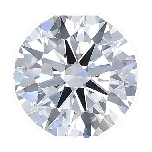 1.23 ct round lab-grown diamond, D color, VS1 clarity, IGI certified, still from its 360° video