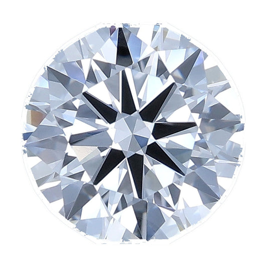 1.23 ct round lab-grown diamond, E color, VVS2 clarity, IGI certified, still from its 360° video