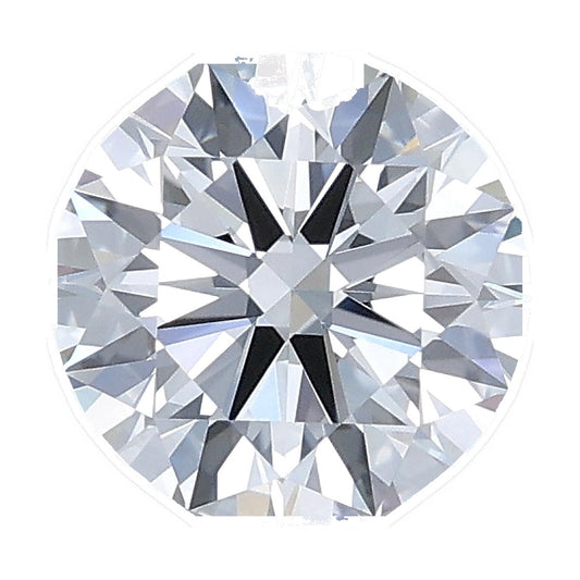 1.23 ct round lab-grown diamond, F color, VVS2 clarity, IGI certified, still from its 360° video