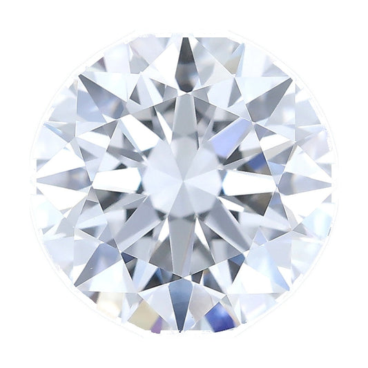 1.24 ct round lab-grown diamond, D color, VVS2 clarity, IGI certified, still from its 360° video