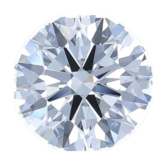 1.24 ct round lab-grown diamond, D color, VVS2 clarity, IGI certified, still from its 360° video