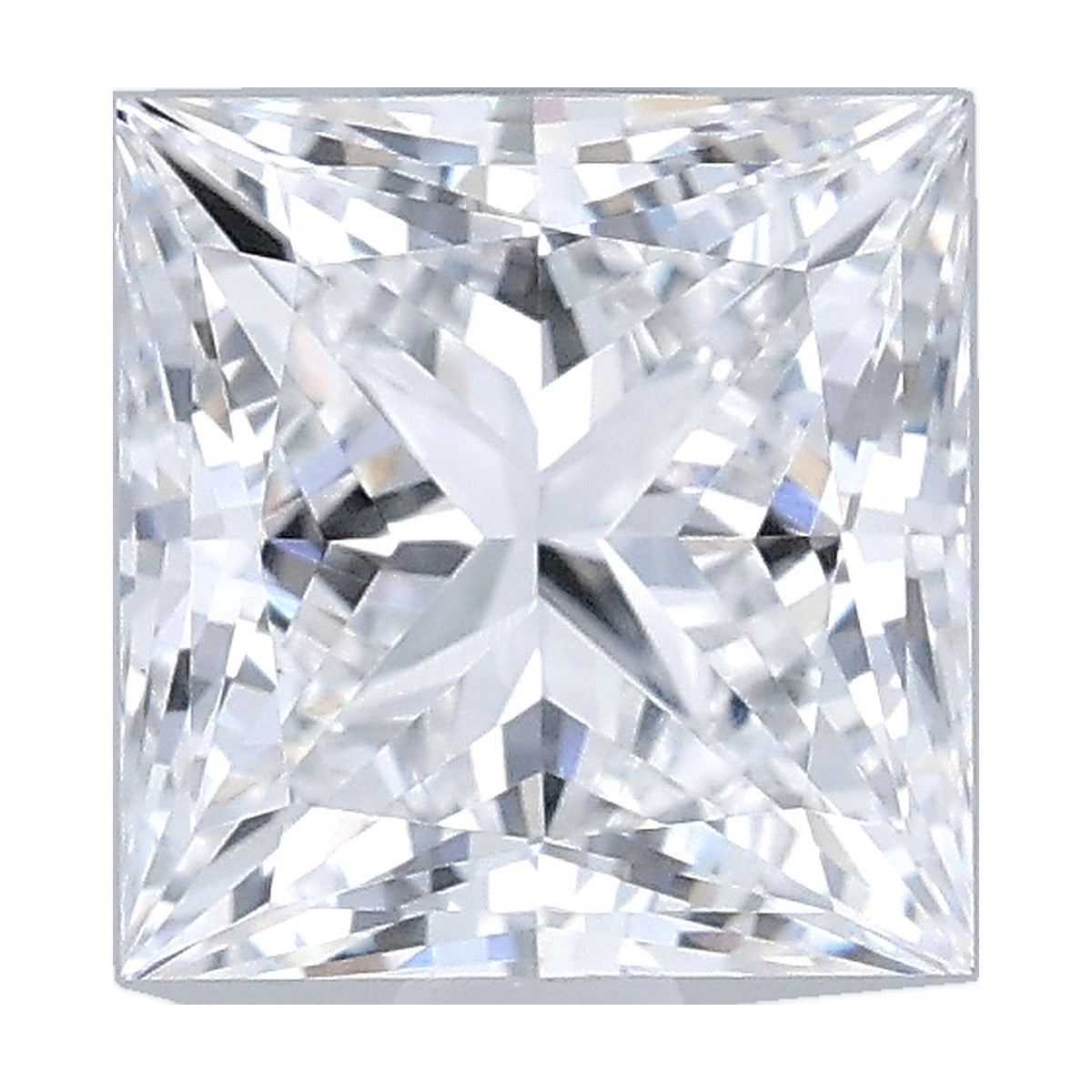 1.26 ct princess lab-grown diamond, D color, VS1 clarity, GIA certified, still from its 360° video