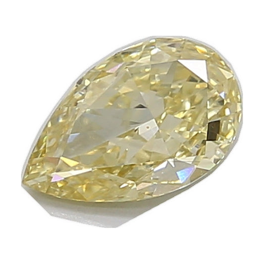 1.28 ct pear lab-grown diamond, fancy yellow, VS1 clarity, IGI certified, still from its 360° video
