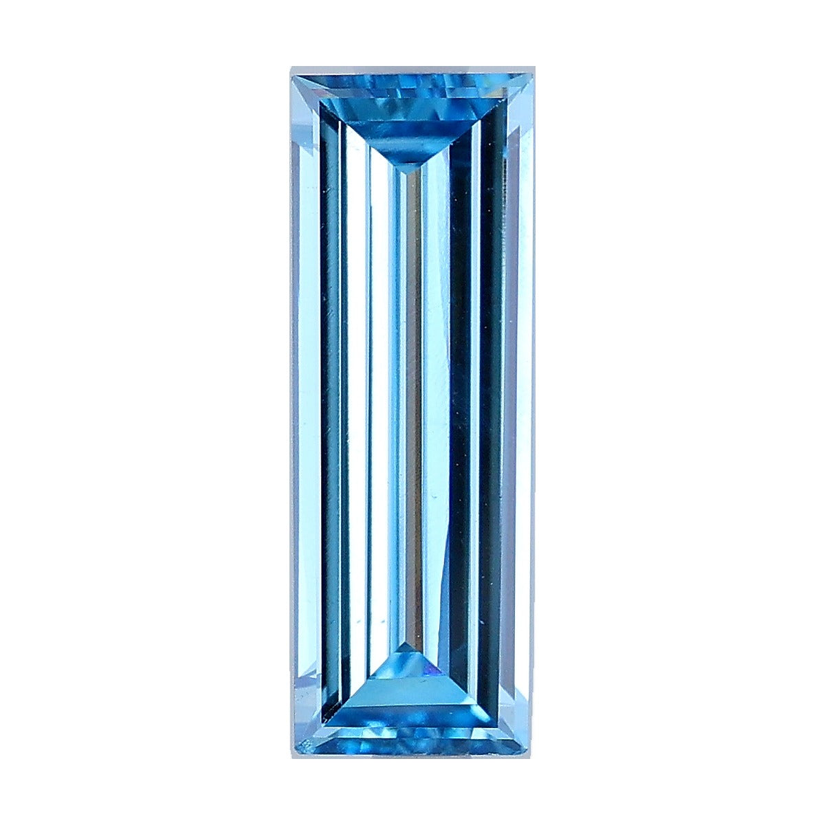 1.30 ct baguette lab-grown diamond, fancy vivid blue, VS1 clarity, IGI certified, still from its 360° video