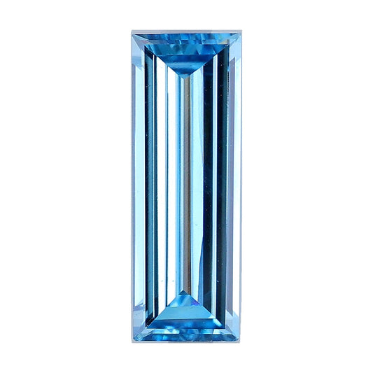 1.30 ct baguette lab-grown diamond, fancy vivid blue, VS1 clarity, IGI certified, still from its 360° video