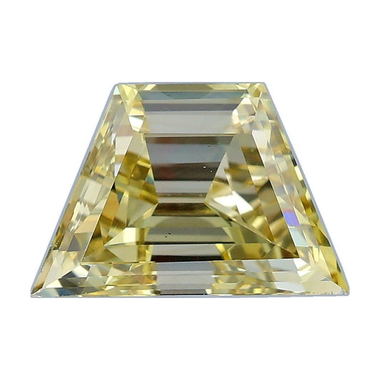 1.39 ct trapezoid lab-grown diamond, fancy yellow, VS1 clarity, IGI certified, still from its 360° video
