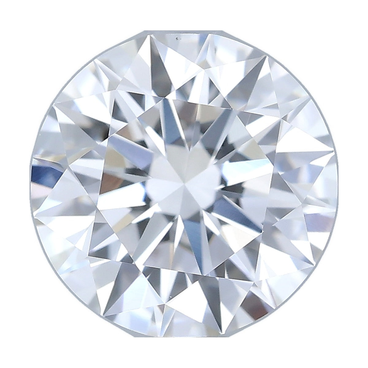 1.42 ct round lab-grown diamond, D color, VVS2 clarity, IGI certified, still from its 360° video