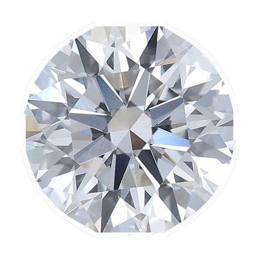 1.42 ct round lab-grown diamond, E color, VS1 clarity, IGI certified, still from its 360° video