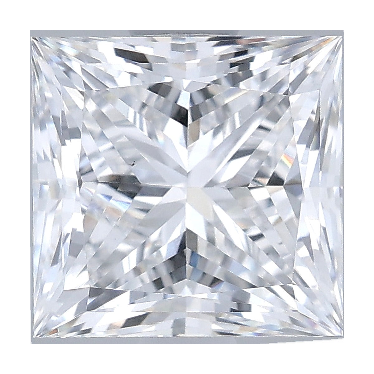 1.44 ct princess lab-grown diamond, D color, VS1 clarity, IGI certified, still from its 360° video