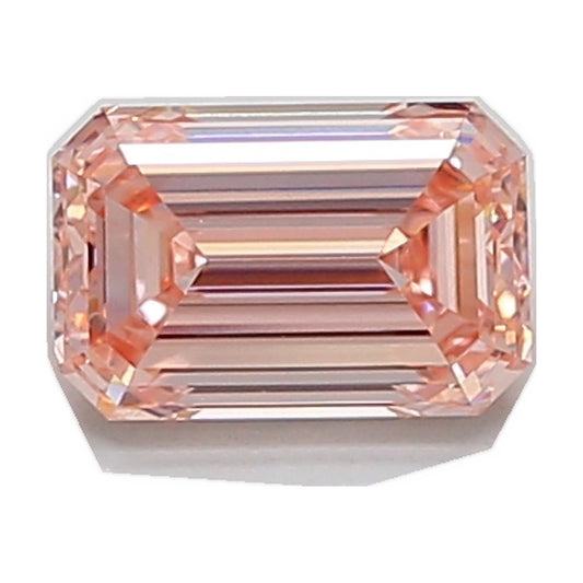 1.47 ct emerald lab-grown diamond, fancy intense pink, VVS2 clarity, IGI certified, still from its 360° video