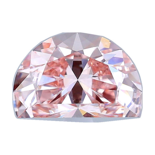 1.50 ct half moon lab-grown diamond, fancy pink, VS2 clarity, IGI certified, still from its 360° video
