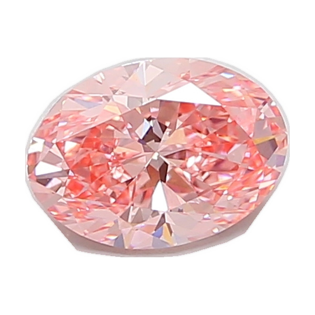 1.50 ct oval lab-grown diamond, fancy vivid pink, VVS2 clarity, IGI certified, still from its 360° video