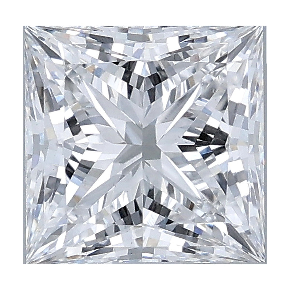 1.50 ct princess lab-grown diamond, D color, VS1 clarity, IGI certified, still from its 360° video