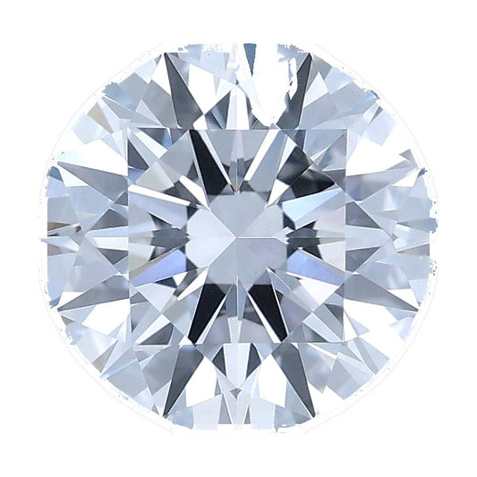 1.50 ct round lab-grown diamond, E color, VVS2 clarity, IGI certified, still from its 360° video