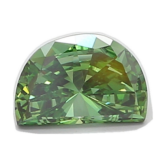 1.51 ct half moon lab-grown diamond, fancy vivid green, VVS2 clarity, IGI certified, still from its 360° video