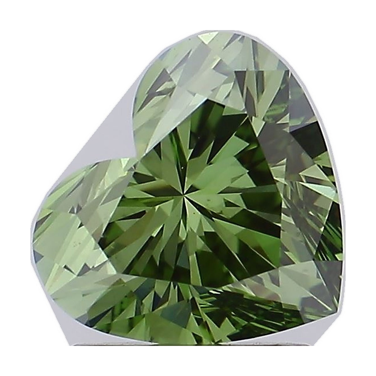 1.52 ct heart lab-grown diamond, fancy vivid green, VS2 clarity, IGI certified, still from its 360° video