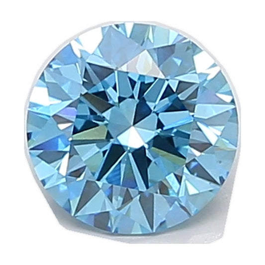 1.54 ct round lab-grown diamond, fancy vivid blue, VS1 clarity, IGI certified, still from its 360° video