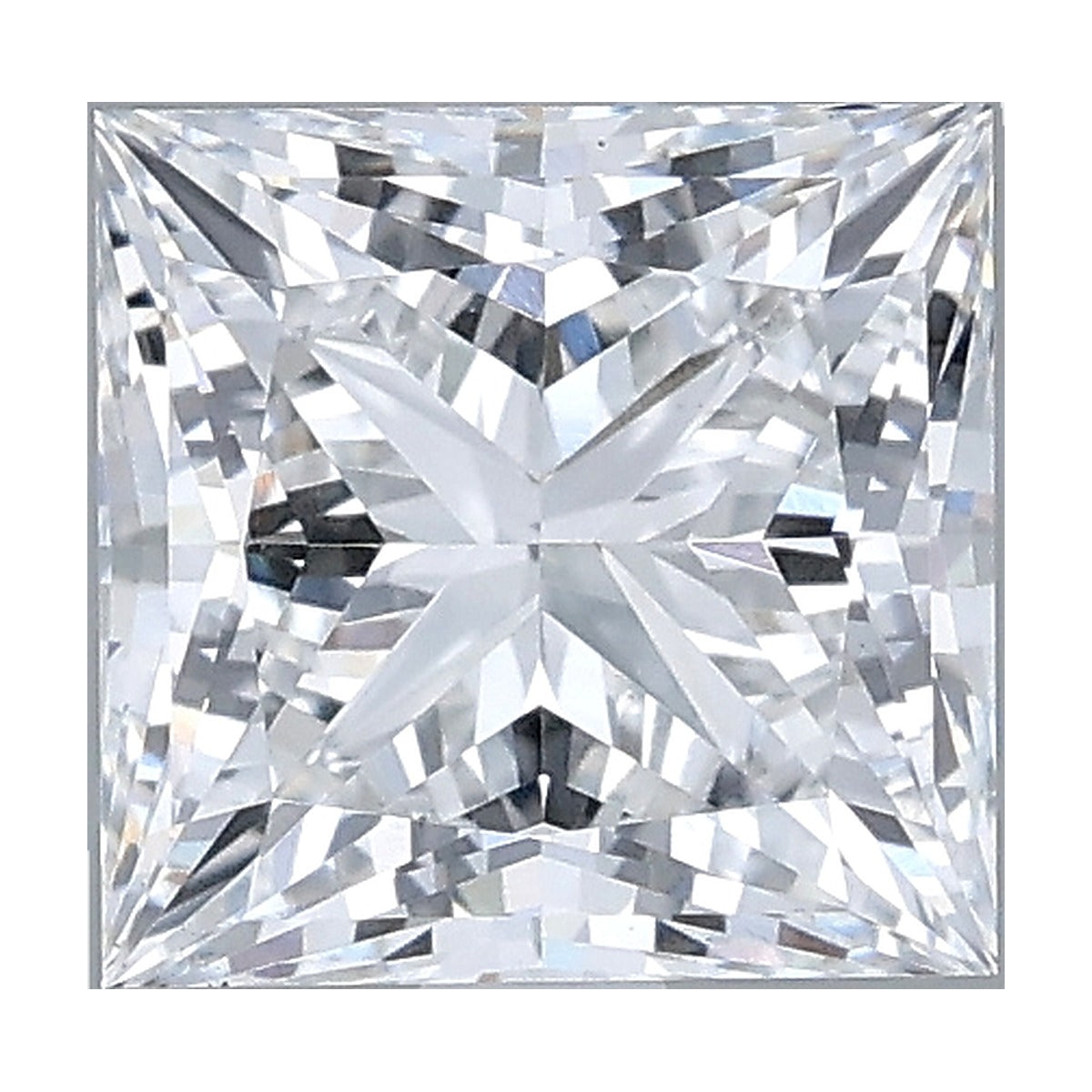1.54 ct princess lab-grown diamond, D color, VS1 clarity, IGI certified, still from its 360° video