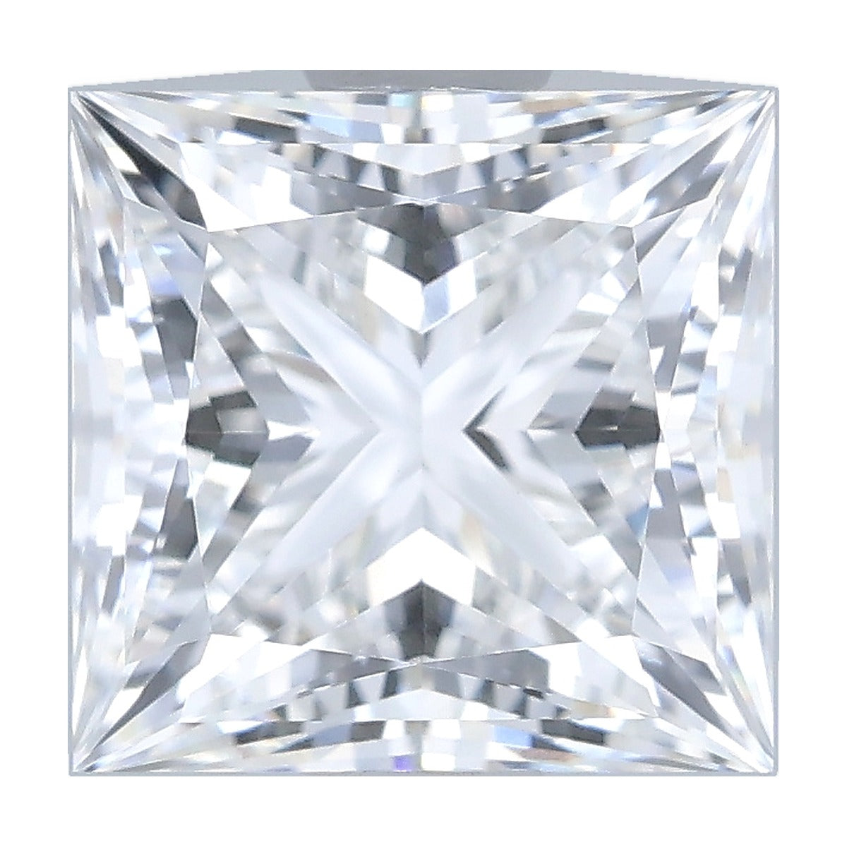 1.54 ct princess lab-grown diamond, D color, VVS2 clarity, IGI certified, still from its 360° video