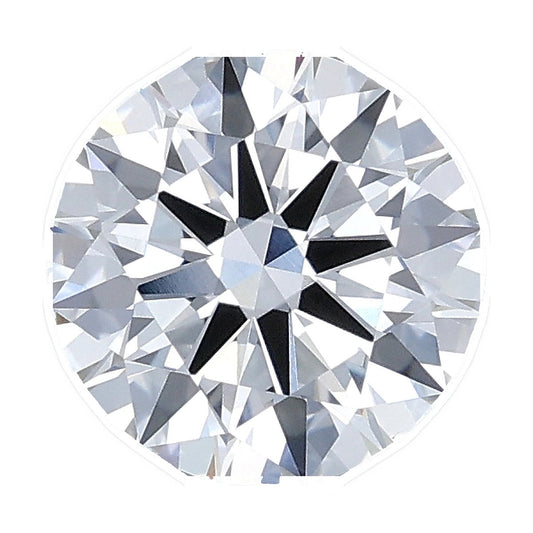 1.55 ct round lab-grown diamond, D color, VVS2 clarity, IGI certified, still from its 360° video