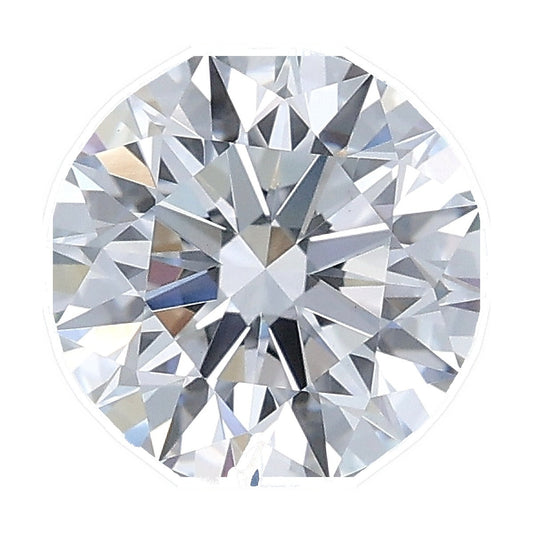1.55 ct round lab-grown diamond, D color, VVS2 clarity, IGI certified, still from its 360° video