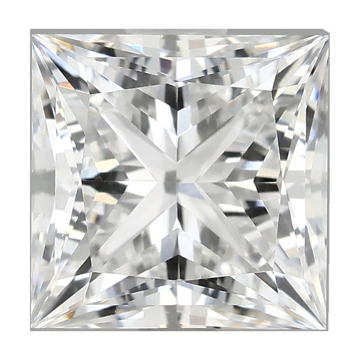 1.56 ct princess lab-grown diamond, D color, VVS2 clarity, IGI certified, still from its 360° video