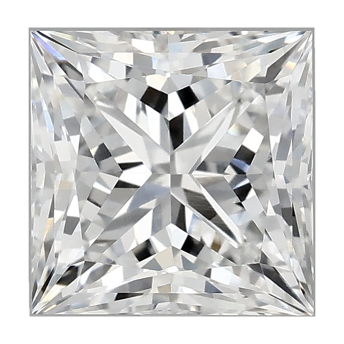 1.57 ct princess lab-grown diamond, D color, VVS2 clarity, IGI certified, still from its 360° video