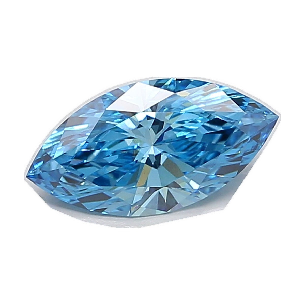 1.58 ct marquise lab-grown diamond, fancy vivid blue, VVS2 clarity, IGI certified, still from its 360° video