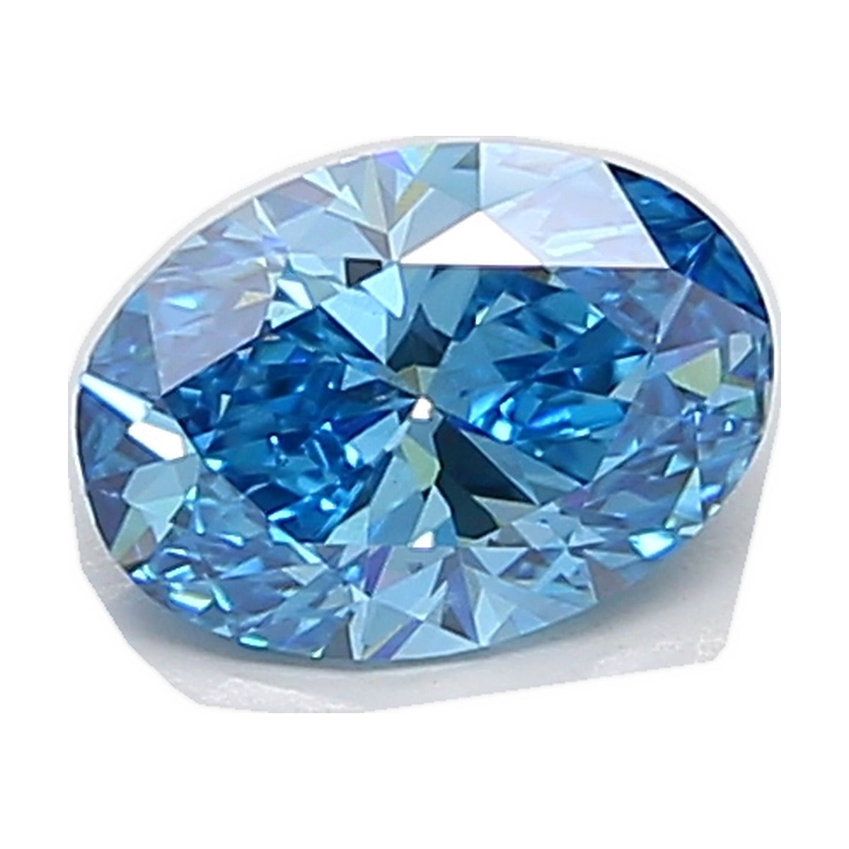 1.58 ct oval lab-grown diamond, fancy vivid blue, VS1 clarity, IGI certified, still from its 360° video