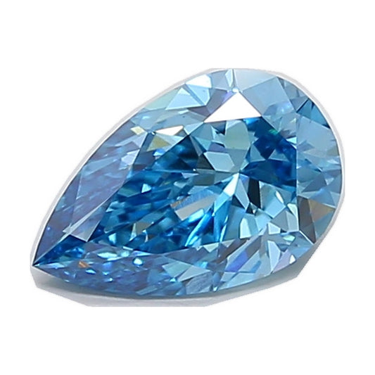 1.58 ct pear lab-grown diamond, fancy vivid blue, VS1 clarity, IGI certified, still from its 360° video