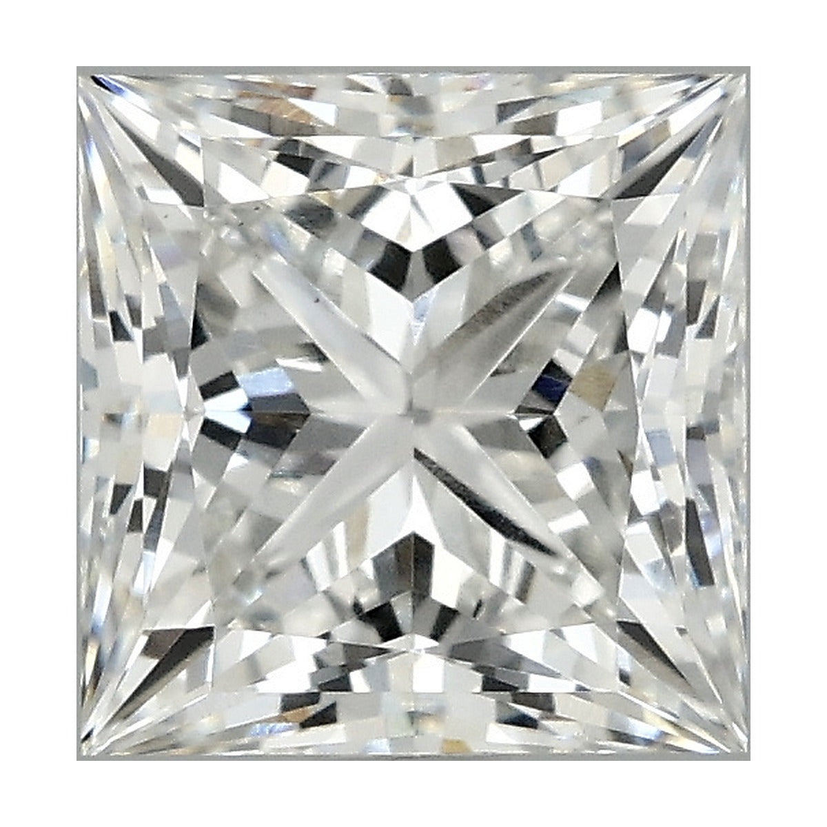 1.58 ct princess lab-grown diamond, F color, VS1 clarity, IGI certified, still from its 360° video