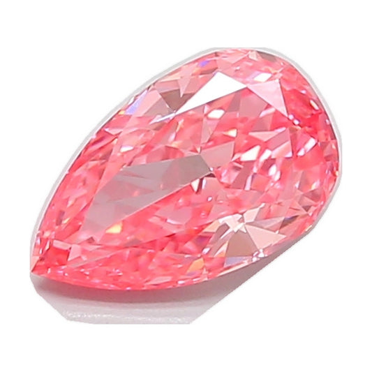 1.60 ct pear modified lab-grown diamond, fancy vivid pink, VVS2 clarity, IGI certified, still from its 360° video