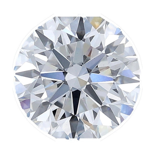1.70 ct round lab-grown diamond, D color, VS1 clarity, IGI certified, still from its 360° video