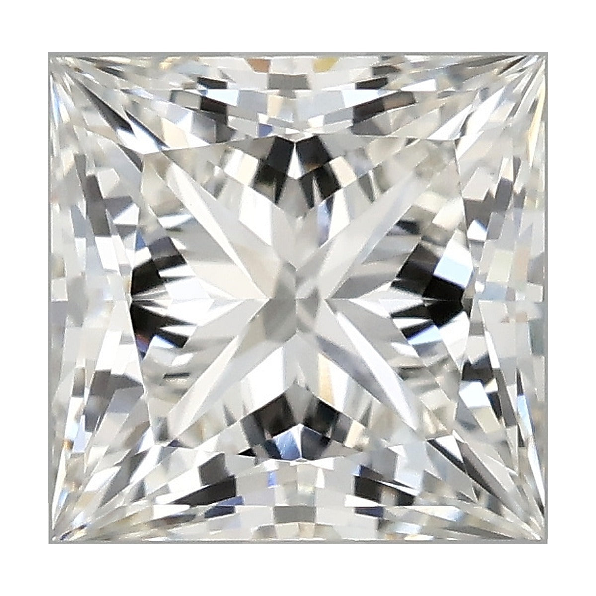 1.77 ct princess lab-grown diamond, F color, VVS2 clarity, IGI certified, still from its 360° video