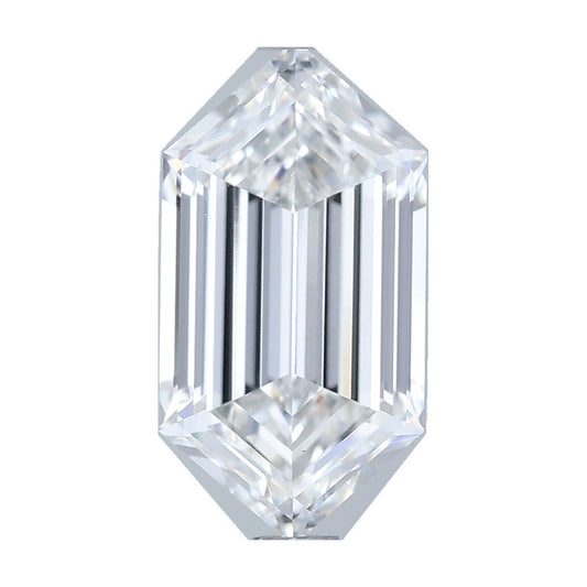 1.79 ct elongated hexagon lab-grown diamond, E color, VS1 clarity, IGI certified, still from its 360° video