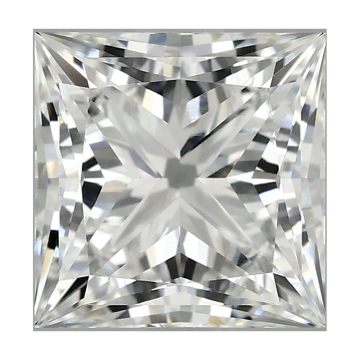 1.84 ct princess lab-grown diamond, D color, VVS2 clarity, IGI certified, still from its 360° video