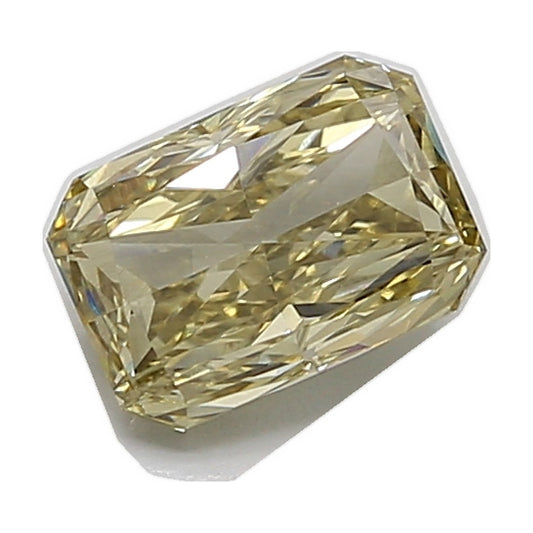 1.88 ct radiant lab-grown diamond, fancy greyish yellow, VS1 clarity, IGI certified, still from its 360° video