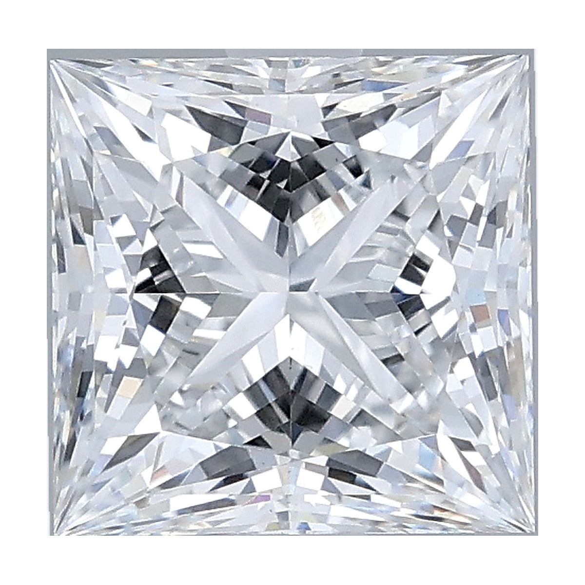 1.93 ct princess lab-grown diamond, D color, VS1 clarity, IGI certified, still from its 360° video