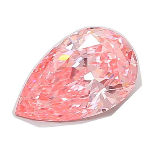 1.96 ct pear lab-grown diamond, fancy vivid pink, VS1 clarity, IGI certified, still from its 360° video