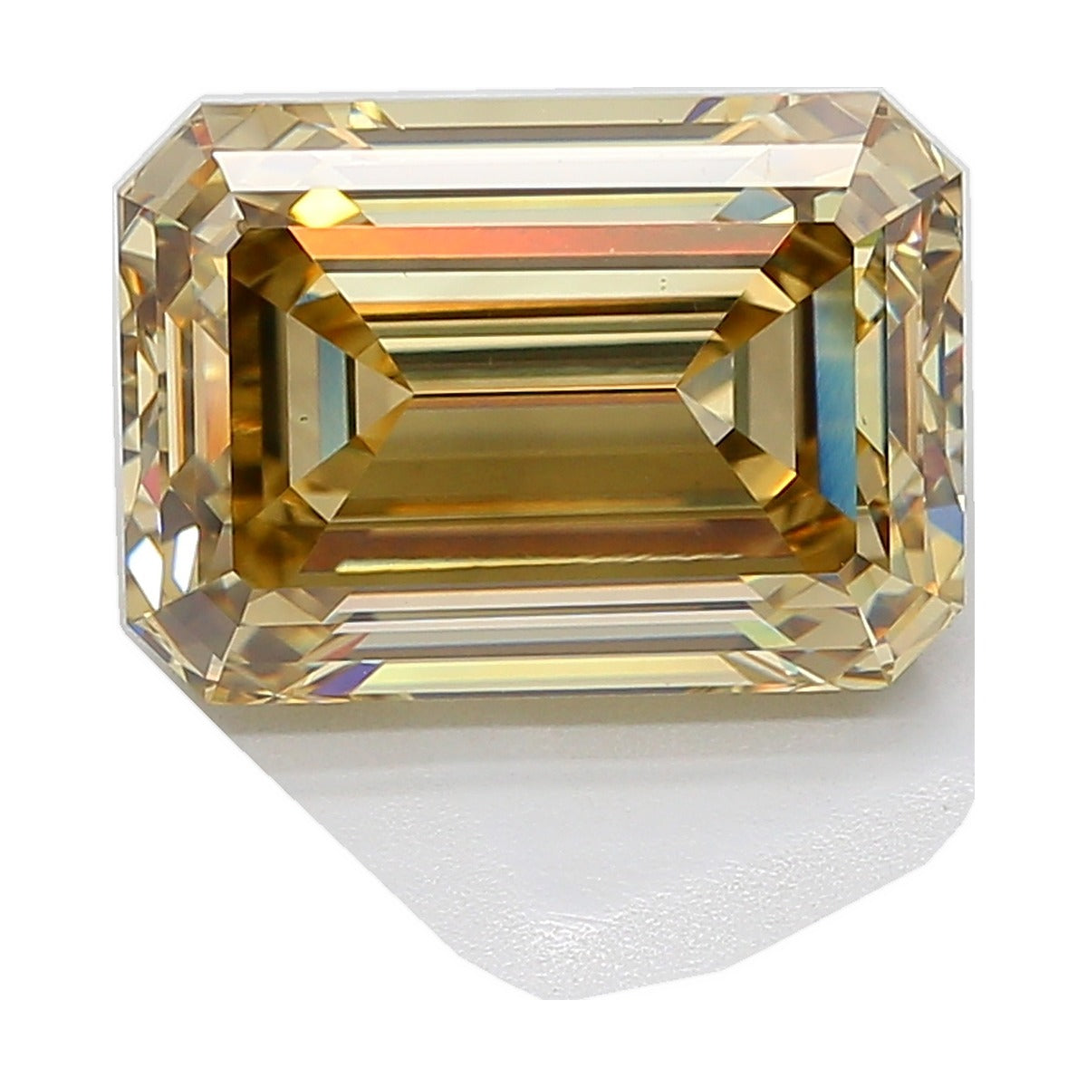 10.02 ct emerald lab-grown diamond, fancy light greyish yellow, VS1 clarity, IGI certified, still from its 360° video