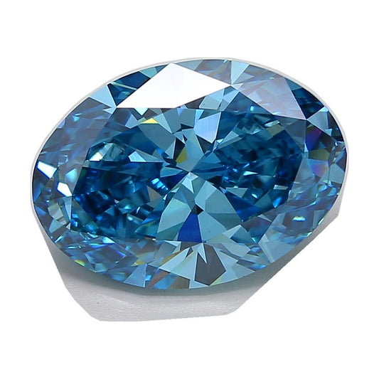 10.04 ct oval lab-grown diamond, fancy vivid blue, VS1 clarity, IGI certified, still from its 360° video