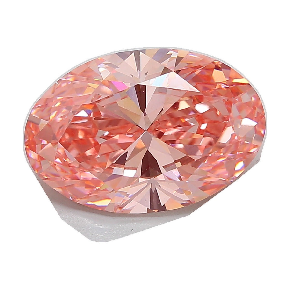 10.09 ct oval lab-grown diamond, fancy vivid pink, VS2 clarity, IGI certified, still from its 360° video